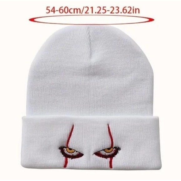 Pennywise It Beanie Stephen King Movie Scary Clown Spooky Halloween White Gift main image 5